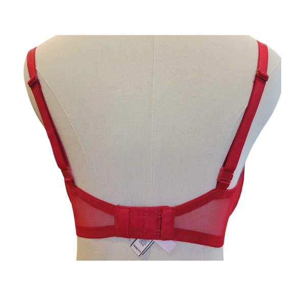 NWOT Victoria Secret Push Up Lace Bra 34DDD Red - Picture 3 of 5